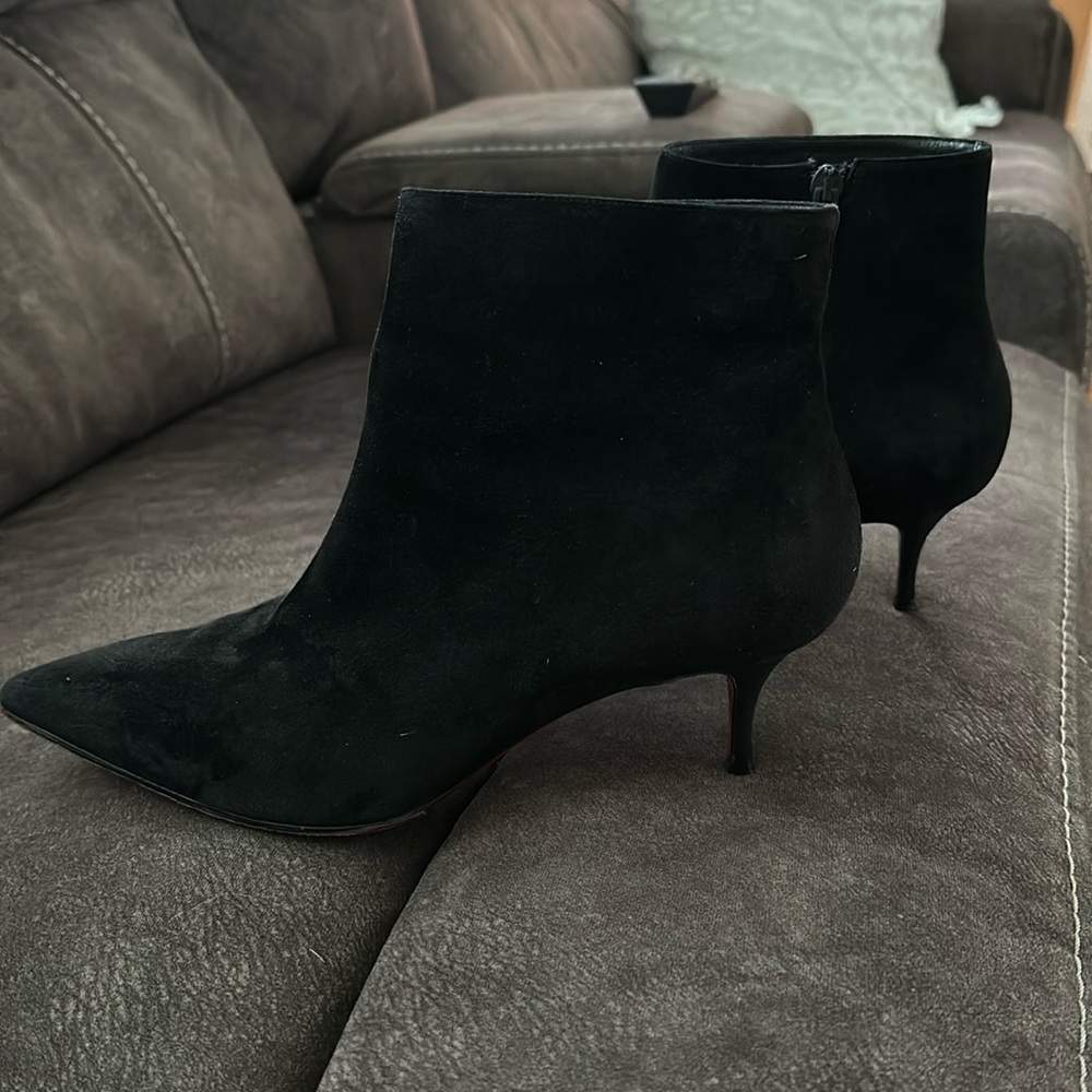 Authentic Christian Louboutin So Kate black suede boots.